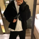 Sweat à capuche japonais tricoté en tissu doux