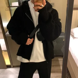 Sweat à capuche japonais tricoté en tissu doux