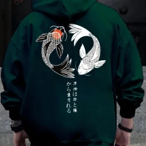 Sweat japonais avec motif carpe koi
