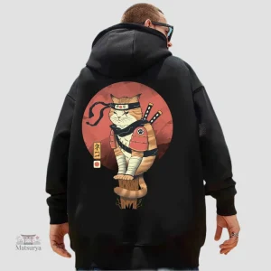 Sweat japonais Chat Samouraï en design unique