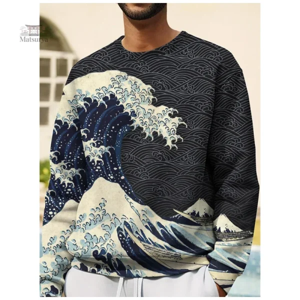 sweat-japonais-kanagawa-1 Sweat japonais Kanagawa avec motif inspiré des vagues