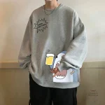 Sweat japonais sans capuche, style décontracté