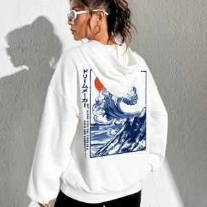 Sweat japonais design vague
