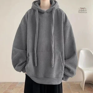 Mode japonaise : sweat en velours côtelé stylé