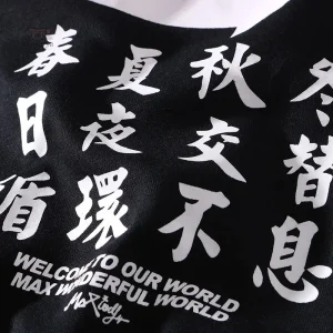 Sweat à motifs Kanji, vêtement japonais pour homme