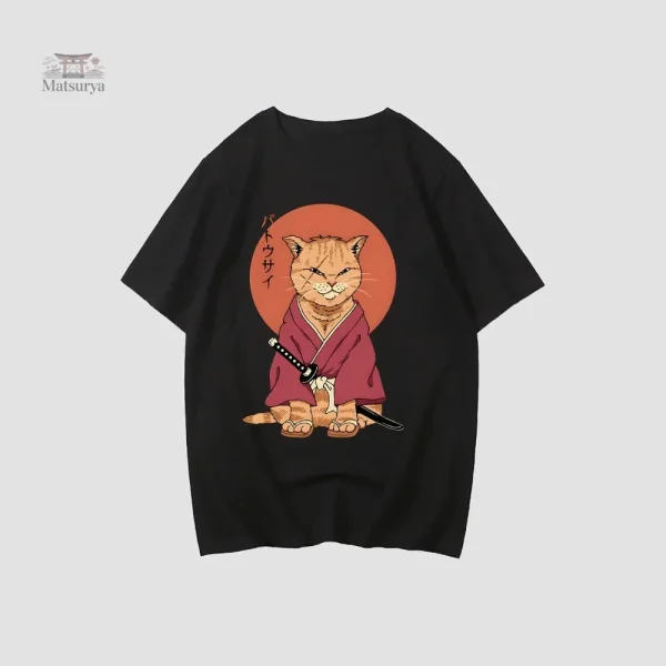 T-shirt Japonais avec motif de chat