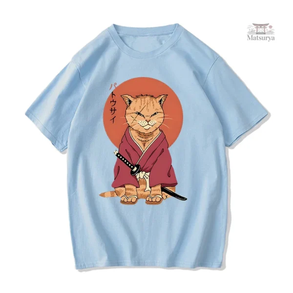 T-shirt avec chat et esthétique japonaise