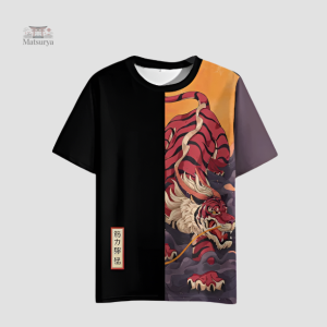 T-shirt Motif Japonais, coupe décontractée et stylée