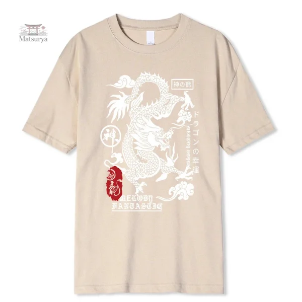 T-shirt graphique dragon japonais