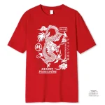 T-shirt dragon sur fond noir