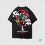 T-shirt imprimé japonais avec design unique et coloré
