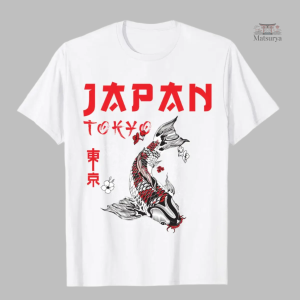 T-shirt Japonais avec motif de carpe