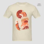 T-shirt avec renard japonais, mode originale