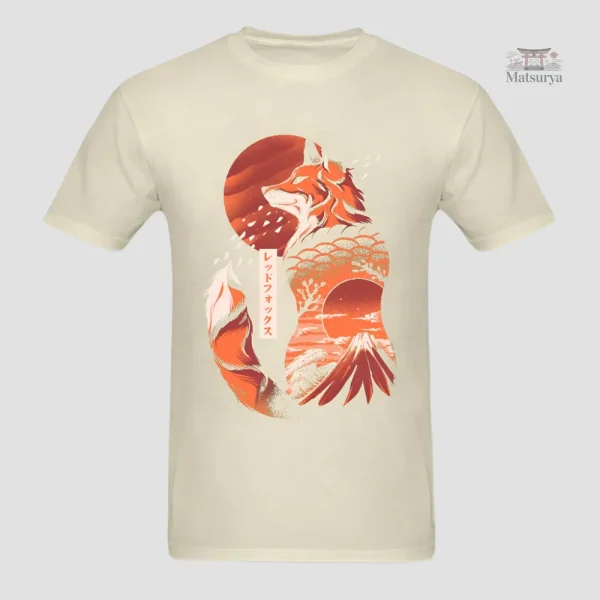 T-shirt avec renard japonais, mode originale