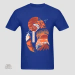 T-shirt renard, art japonais moderne