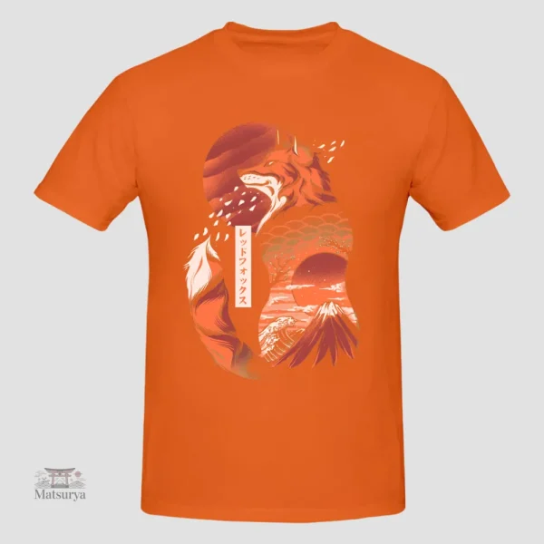 T-shirt Japonais avec renard, style artistique
