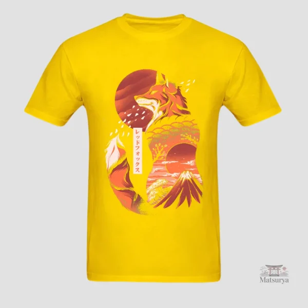 T-shirt renard japonais, pièce unique et tendance