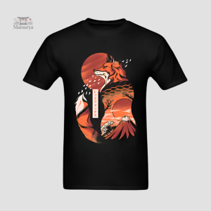 T-shirt Japonais avec motif renard créatif