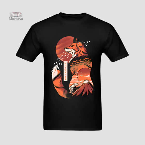 T-shirt Japonais avec motif renard créatif