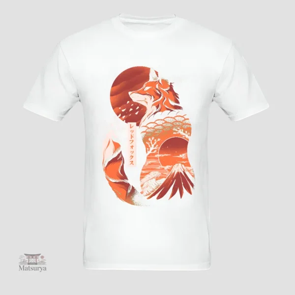 T-shirt design renard japonais pour un style unique