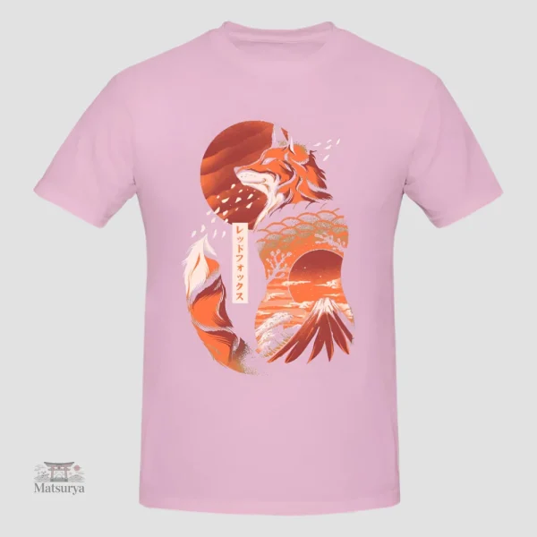 Motif de renard sur T-shirt japonais original