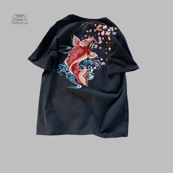 T-shirt brodé Carpe Koi Japonais