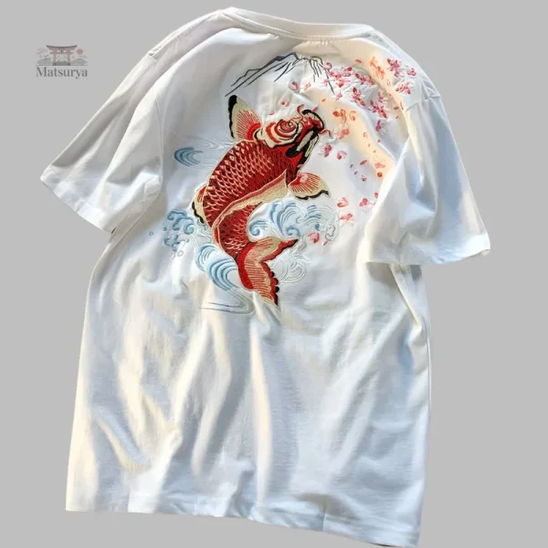 T-shirt Japonais avec motif Carpe Koi