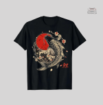T-shirt stylé carpe koi en coton