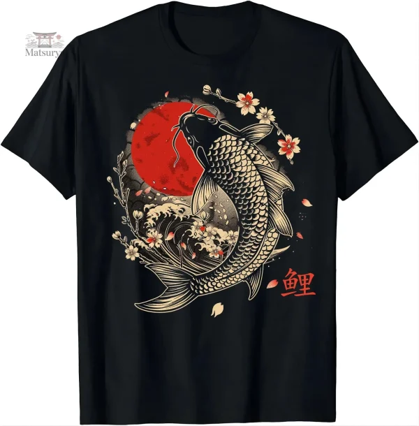 T-shirt japonais tendance carpe koi