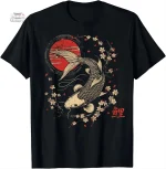 T-shirt artistique carpe koi pour hommes