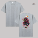 T-shirt avec dragon et cerisiers, inspiration japonaise