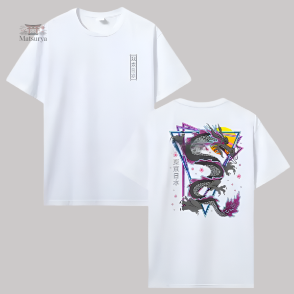 T-shirt Japonais avec illustration de dragon
