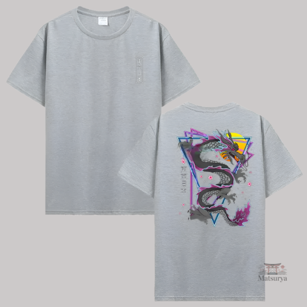 Graphisme japonais de dragon sur un T-shirt
