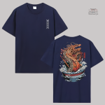 T-shirt aux motifs de nouilles et dragon