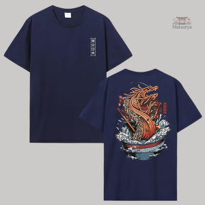 T-shirt aux motifs de nouilles et dragon