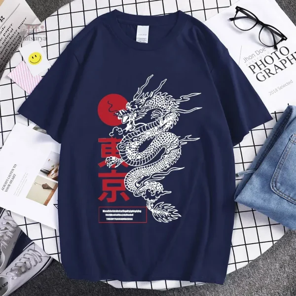 Tee-shirt dragon, inspiration japonaise