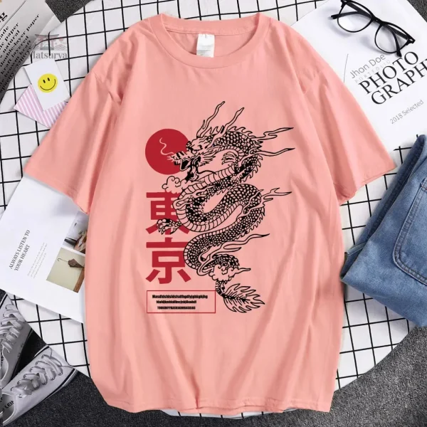 T-shirt style japonais dragon