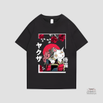 T-shirt Japonais Chat Design en Coton