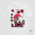 T-shirt en Coton avec motif de chat japonais