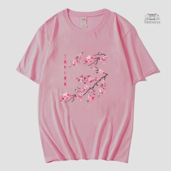 T-shirt Japonais avec motifs de fleurs de cerisier