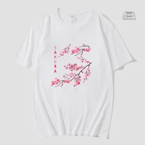 T-shirt avec design floral inspiré du Japon