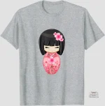 T-shirt Japonais avec motif de geisha coloré
