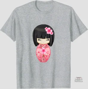 T-shirt Japonais avec motif de geisha coloré