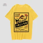 T-shirt Japonais style Hip Hop avec design poisson