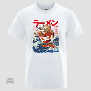 T-shirt japonais avec motifs amusants et style décontracté