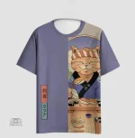 T-shirt imprimé chat japonais