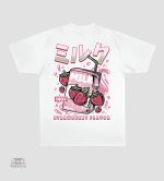 T-Shirt Japonais Milk Fraise design mignon et coloré