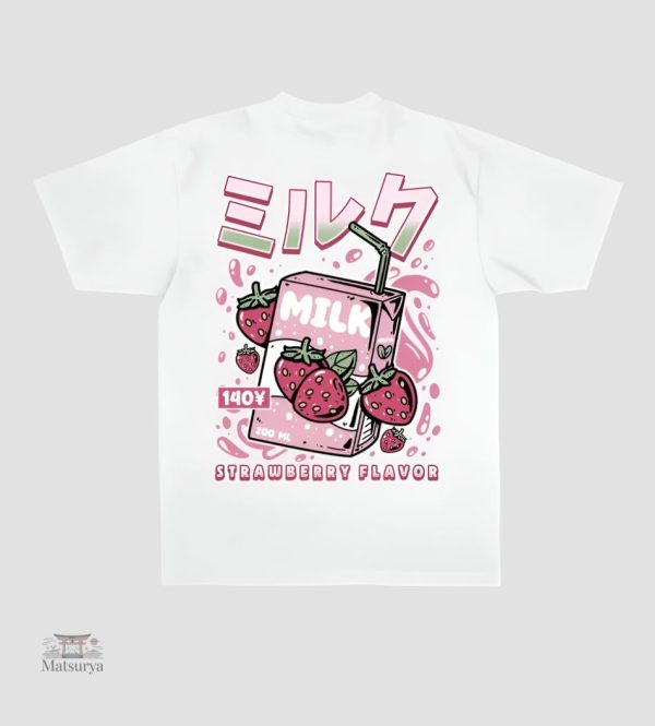 t-shirt-japonais-milk-fraise-1 T-Shirt Japonais Milk Fraise design mignon et coloré