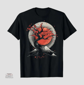 T-shirt Japonais avec motif nocturne artistique