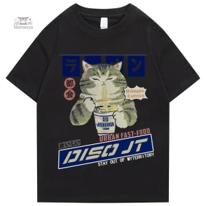 T-shirt streetwear en coton, design japonais